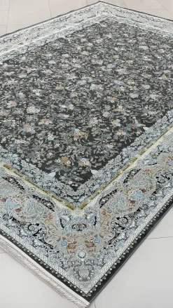 فرش 1500 شانه طرح روژان زمینه ذغالی