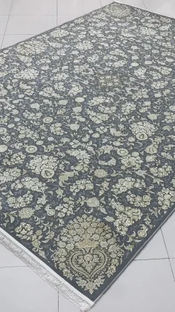 فرش 1500 شانه طرح زراسا زمینه طوسی